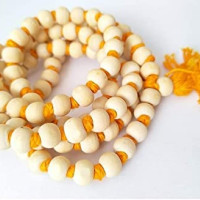 Generic Nilay Iskcon Krishna Tulsi Jaap Mala || 108 Beads Rosary Basil Tulsi For Jaap - Yellow