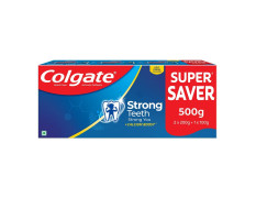 SSI Collgate Strong Teeth 500g (200g x 2 + 100g, Pack of 3) Cavity Protection Toothpaste, Colgate Toothpaste with Calcium Boost, Saver Pack, India's No.1 Toothpaste