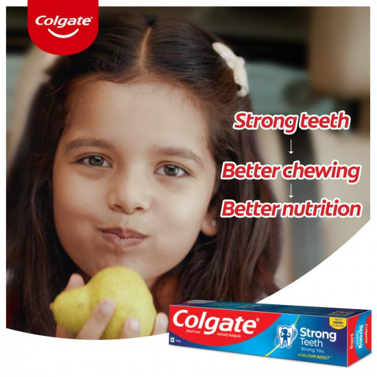 SSI Collgate Strong Teeth 500g (200g x 2 + 100g, Pack of 3) Cavity Protection Toothpaste, Colgate Toothpaste with Calcium Boost, Saver Pack, India's No.1 Toothpaste