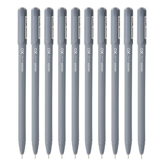 Hauser XO Ball Pen Blister Pack | Tip Size 0.7 Mm | Sleek Body & Minimalistic Design | Matt Finish | Solid Body Type | Low Viscosity Ink | Ultra Durable Tip | Black Ink, Set Of 20 Pens