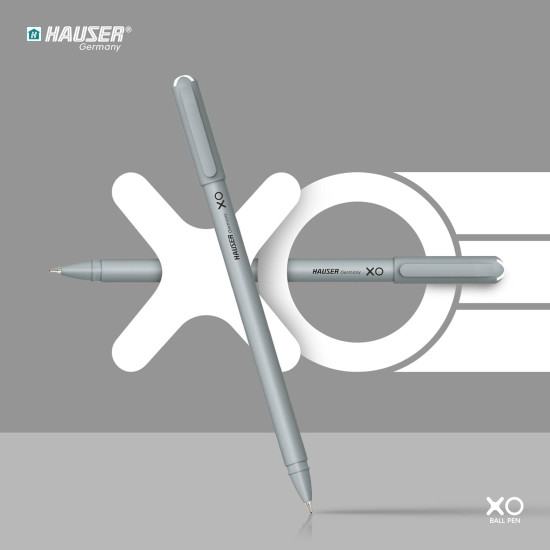 Hauser XO Ball Pen Blister Pack | Tip Size 0.7 Mm | Sleek Body & Minimalistic Design | Matt Finish | Solid Body Type | Low Viscosity Ink | Ultra Durable Tip | Black Ink, Set Of 20 Pens