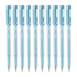 Hauser Germany Xo Jumbo Gel Pen | Loaded With Jumbo Refill | Low-Viscosity Ink System | Quick Dry Ink | Transparent Body Type | Smooth, Sturdy & Refillable Pen | Blue, Set Of 10 Pens