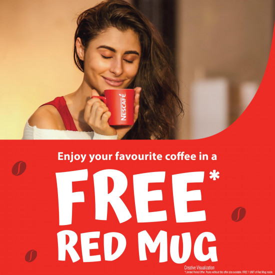 NESCAFE Classic Instant Coffee Powder with a FREE Red Mug, 190g | Made with Robusta Beans | Roasted Coffee Beans | 100% Pure Coffee