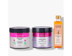 Auravedic Kumkumadi tailam,Gel and Kumkumadi face cream 100 ml 100g 100 g pack of 3 face oil for glowing skin