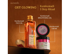 Auravedic Kumkumadi tailam,Gel and Kumkumadi face cream 100 ml 100g 100 g pack of 3 face oil for glowing skin