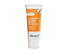 The Derma Co 1% Hyaluronic Sunscreen SPF 50 Aqua Gel, PA++++, Lightweight, No white-cast for Broad Spectrum & Blue Light Protection for Oily, Dry, Acne-prone Skin - 30g