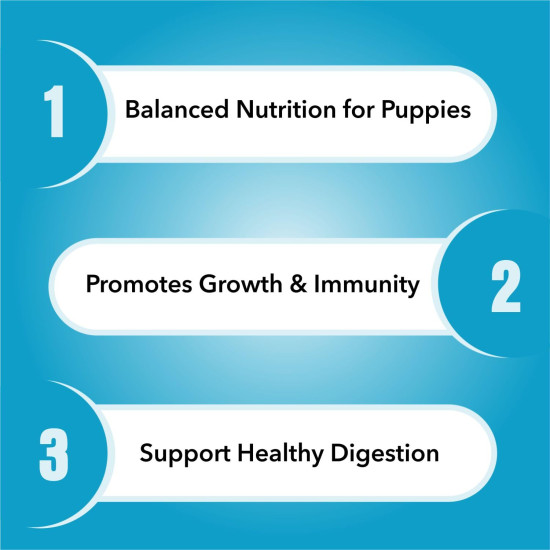 Purepet Puppy Dry Dog Food 1kg | Chicken & Vegetable Flavour | Hairball Protection | Heart Care with Taurine | Skin Health