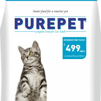 Purepet Adult Dry Cat Food 2.8kg | Ocean Fish Flavour | Taurine for Healthy Heart | Healthy Skin & Coat | Control Urinary pH | Hairball Protection | Prebiotic & Probiotic