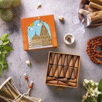 PHOOL LUXURY INCENSE Kashi Vishwanath Pooja dhoop Cone - Sandalwood | Premium Pack of 40 Chandan Dhoop Cones | 100% Natural Certified | Dhoop Flowers Offered at Shri Kashi Vishwanath Temple