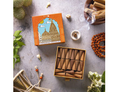 PHOOL LUXURY INCENSE Kashi Vishwanath Pooja dhoop Cone - Sandalwood | Premium Pack of 40 Chandan Dhoop Cones | 100% Natural Certified | Dhoop Flowers Offered at Shri Kashi Vishwanath Temple