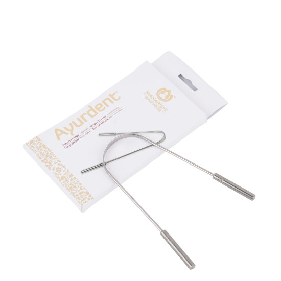 Maharishi Ayurveda Ayurdent Tongue Cleaner for Kids Ages 10+ and Adults - Premium Ayurvedic Stainless steel Oral Hygiene Tongue Scraper Tool for Effective Bacteria & Plaque Removal (Pack of 1) Maharishi Ayurveda Ayurdent Tongue Cleaner for Kids Ages 10+ and Adults - Premium Ayurvedic Stainless steel Oral Hygiene Tongue Scraper Tool for Effective Bacteria & Plaque Removal (Pack of 1)
