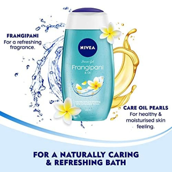 Nivea Shower Gel with Care Oil | Pure Glycerin for Instant Soft & Summer Fresh Skin| Microplastic Free |Clean, Healthy & Moisturized Skin, Home & Travel Kit, 250ml & 125ml