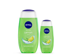 NIVEA Lemon & Oil Body Wash, Pampering Care With Refreshing Scent Of Lemon, Home & Travel Kit, 250ml+ 125ml