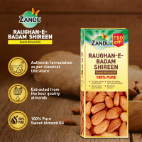 ZANDU RAUGHAN-E-BADAM SHIREEN Sweet Almond Oil 100% Pure & Natural cold pressed 100ml