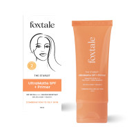 Foxtale Tinted Sunscreen SPF 50 PA++++ & Primer | Shade 2 | Vitamin E | Water Resistant with Dry-Touch Finish | No White Cast | Blurs Out Pores - 50ml