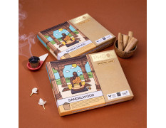 PHOOL LUXURY INCENSE Sandalwood Havan Cups I I Navratri Special Pack I 16 Havan Pcs + 1 Free Stand I Ecocert Certified Natural I Dhuni for Pooja I Organic Chandan Fragrance dhuno