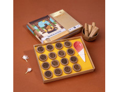 PHOOL LUXURY INCENSE Sandalwood Havan Cups I I Navratri Special Pack I 16 Havan Pcs + 1 Free Stand I Ecocert Certified Natural I Dhuni for Pooja I Organic Chandan Fragrance dhuno