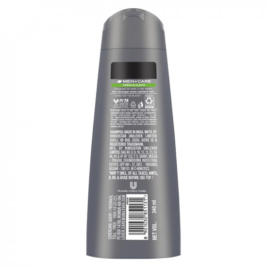 Dove Men+Care Fresh & Clean 2in1 Shampoo+Conditioner, 340 ml