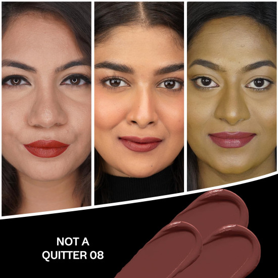 FACESCANADA Comfy Matte Creme Lipstick - Not A Quitter, 4.2G | Long Stay | Creamy Matte Finish | Intense Color | Super Hydrating & Nourishing | Single Stroke Smooth Application