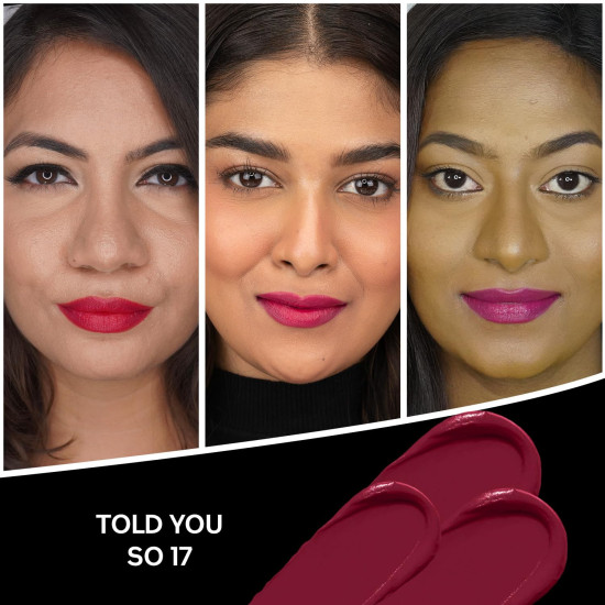 FACESCANADA Comfy Matte Creme Lipstick - Told You So, 4.2G | Long Stay | Creamy Matte Finish | Intense Color | Super Hydrating & Nourishing | Single Stroke Smooth Application