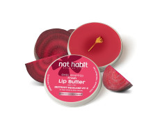 Nat Habit Lip Balm Fresh Beetroot Squalane 8gm Lip Butter With Desi Ghee & Raw Honey For Natural Pink Lips, Nourishment, Dark And Chapped Lips - (8g Pack of 1)