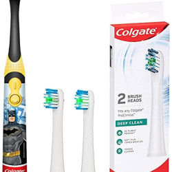 Colgate Batman Toothbrush for kids & Colgate Pro-Clinical 150 Battery Powered automatic Toothbrush Refills for adults - 2 Pieces