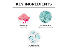 Dr. Sheth's Gulab & 1% Glycolic Acid Face Wash For Normal To Oily Skin | Daily Brightening Face Cleanser for Even Toned Skin | Exfoliating Face Wash for Men & Women | 100ml