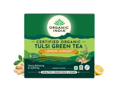 ORGANIC INDIA Tulsi Green Tea Lemon Ginger 50 Teabags