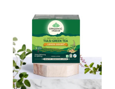 ORGANIC INDIA Tulsi Green Tea Lemon Ginger 50 Teabags
