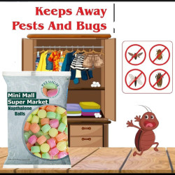 MiniMall Super Market Pure Quality Colourful Napthalene Balls 800 Gram (Pack of 4, 200 gm Each)