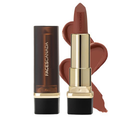 FACES CANADA Comfy Matte Creme Lipstick - Back To Basics, 4.2g | Long Stay | Creamy Matte Finish | Intense Color | Super Hydrating & Nourishing | Single Stroke Smooth Application