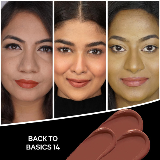 FACES CANADA Comfy Matte Creme Lipstick - Back To Basics, 4.2g | Long Stay | Creamy Matte Finish | Intense Color | Super Hydrating & Nourishing | Single Stroke Smooth Application