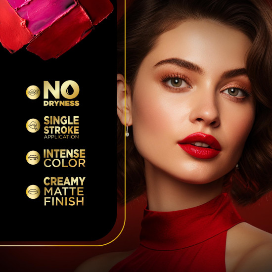 FACES CANADA Comfy Matte Creme Lipstick - Make A Wish, 4.2g | Long Stay | Creamy Matte Finish | Intense Color | Super Hydrating & Nourishing | Single Stroke Smooth Application