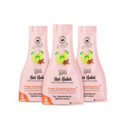 Nat Habit Face Scrub Cinnamon Nashpati Radiance Exfoliating Mura For Tan, Deep Cleansing, Pigmentation & Blemish Control, Chemical Free (Pack of 3 x 25 gm)