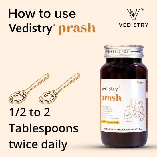 Vedistry Prash Promotes strength stamina and vigour | Daily health tonic for all seasons | Enriched with Gold, Silver and Pearl 900 gm (Pack of 2)