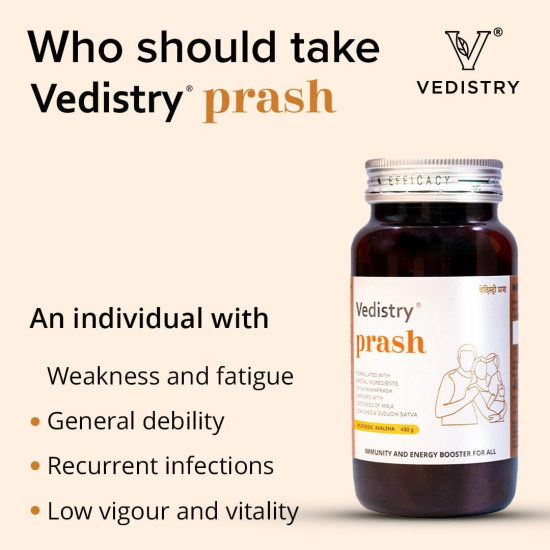 Vedistry Prash Promotes strength stamina and vigour | Daily health tonic for all seasons | Enriched with Gold, Silver and Pearl 900 gm (Pack of 2)