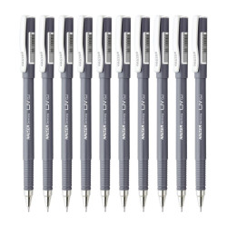 Hauser UV Gel Pen Wallet Pack | Ensures Smoothness & Durability | Waterproof Ink for Smooth & Smudge Free Writing | Black Ink, Pack of 10 Pens