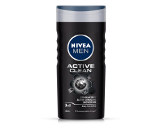 Nivea Active Clean Body Wash with Active Charcoal, Shower Gel For Body, Face & Hair, 250ml (Pack of 3)