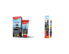 Colgate Kids Toothpaste, Gentle Protection for 6+ Years, Batman, Bubble Fruit Flavour, 80g & Colgate Kids Batman Toothbrush 5+ years, Extra Soft with Tongue Cleaner - 1 Pc