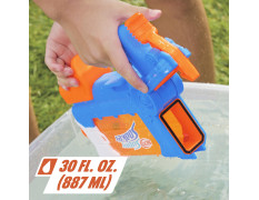 Nerf Super Soaker Flip Fill Water Blaster - 4 Spray Styles - Fast Fill - Large 890ml Water Tank - Pichkari for Outdoor Water Games, Branded Toy Pichkari for Holi Festival, for Kids 6+