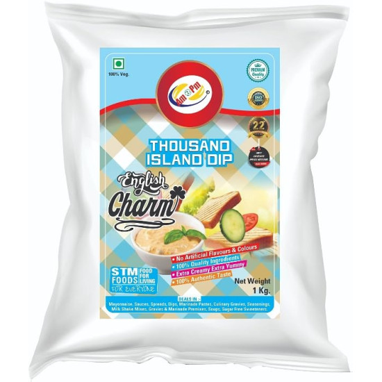 Am 2 Pm - Thousand Island Multipurpose Creamy Sauce For Burgers, Sandwiches Salad Dressing,Veg Non Veg Fried Snack Wraps & Rolls Hot Dog Momos - 1Kg