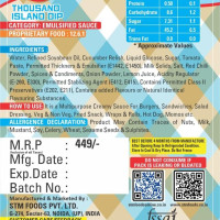 Am 2 Pm - Thousand Island Multipurpose Creamy Sauce For Burgers, Sandwiches Salad Dressing,Veg Non Veg Fried Snack Wraps & Rolls Hot Dog Momos - 1Kg
