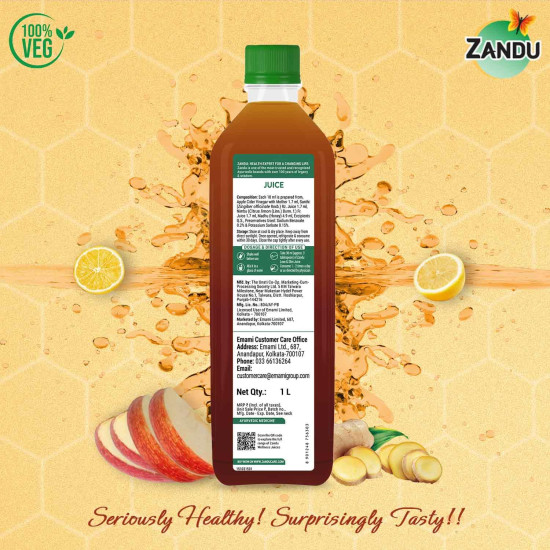 Zandu Lean & Slim Juice 1 Litre With Honey & Apple Cider Vinegar, Helps Maintain Healthy Weight & Boosts Metabolism|100% Ayurvedic And Natural