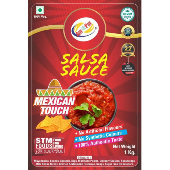 Am 2 Pm - Mexican Salsa Sauce Dip With Nachoos & Chips Spread For Rolls - 1Kg