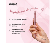 Flair Zoox F7 0.7mm Retractable Roller Gel Pen | Minimalistic Design Rubberised Body For Better Grip | Waterproof Ink For Smudge Free & Smooth Writing | Fitted With Jumbo Refill | Blue Ink, Pack of 10