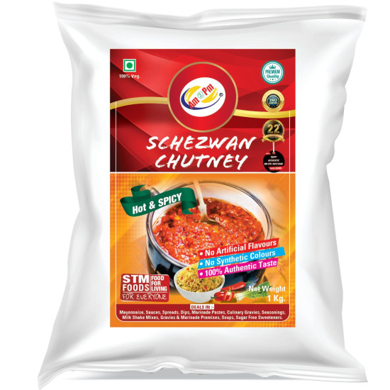 Am 2 Pm - Schezwan Chutney Fresh Ingredients Spicy Chinese Stir-Fry Schezwan Sauce Dipping Sauce - 1Kg