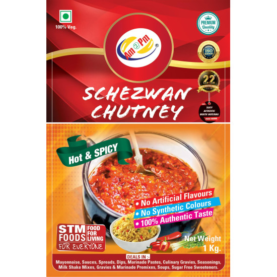 Am 2 Pm - Schezwan Chutney Fresh Ingredients Spicy Chinese Stir-Fry Schezwan Sauce Dipping Sauce - 1Kg