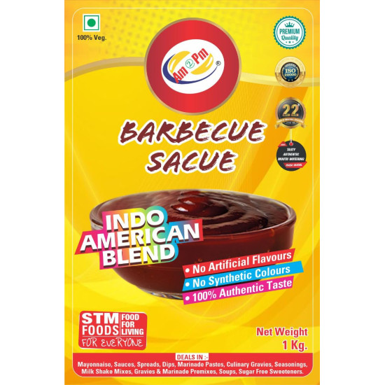 Am 2 Pm - Barbecue Sauce Dip For French Fries, Chicken Wings & Lollipop and Spread For Veg Or Non Veg - 1Kg