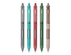 FLAIR Zoox F7 0.7mm Retractable Roller Gel Pen | Minimalistic Design Rubberised Body For Better Grip | Waterproof Ink For Smudge Free & Smooth Writing | Fitted With Jumbo Refill | Blue Ink, Pack of 5