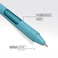 FLAIR Zoox F7 0.7mm Retractable Roller Gel Pen | Minimalistic Design Rubberised Body For Better Grip | Waterproof Ink For Smudge Free & Smooth Writing | Fitted With Jumbo Refill | Blue Ink, Pack of 5